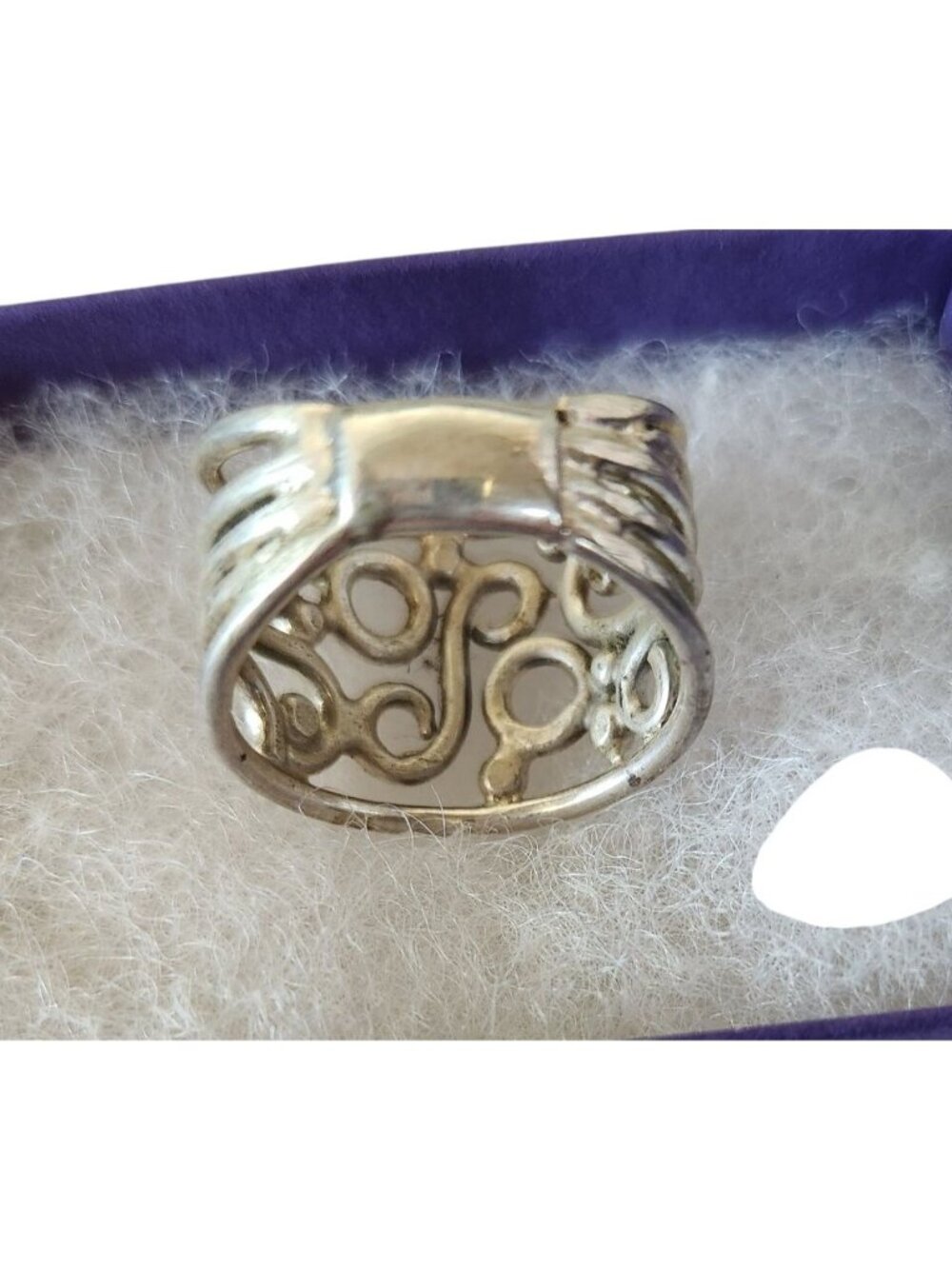 Ring Band Open Silver 20 mm wide Size 8 1/2 7.8 gr no Stone Jerry Fran Harr - Picture 10 of 12